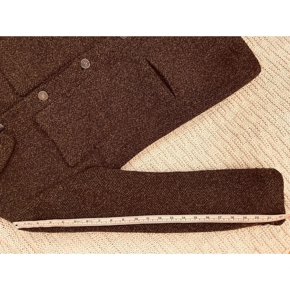 Chanel Boutique Vintage 97A Brown Wool Angora Tweed Jacket CC Logo Buttons 38